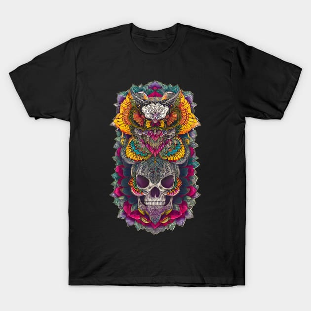 Dia de los Muertos Sugar Skull and Butterfly - Celebrate Life and Transformation T-Shirt by ImaginativeInkPOD